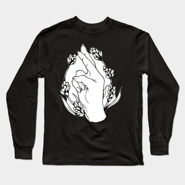 Crossed Fingers Long Sleeve T-Shirt by Gwenpai